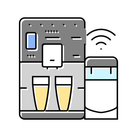 coffee machine smart home color icon vector illustrationのイラスト素材