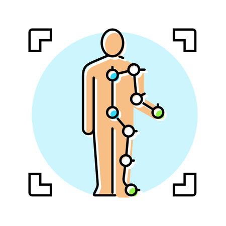 motion tracking augmented reality color icon vector illustrationのイラスト素材