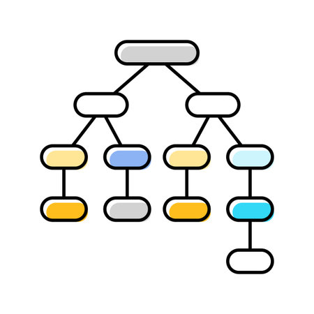 syntax tree nlp color icon vector illustration