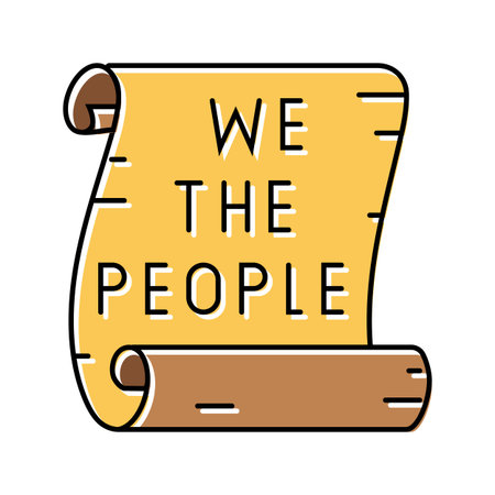 we the people scroll color icon vector illustration