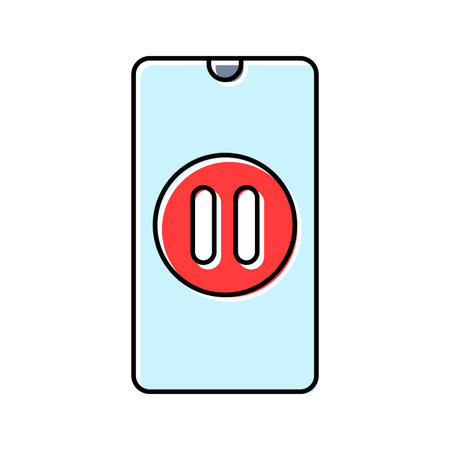 smartphone pause mindful tech color icon vector illustrationのイラスト素材