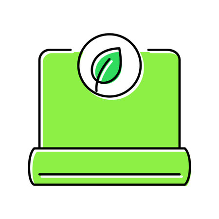 eco friendly yoga mat outdoor fitness color icon vector illustrationのイラスト素材