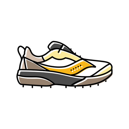 trail running shoes footwear tourism color icon vector illustrationのイラスト素材