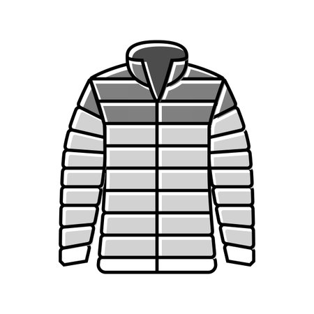 insulated jacket ultralight hiking color icon vector illustrationのイラスト素材