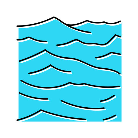 waves ocean sailing sport color icon vector illustrationのイラスト素材