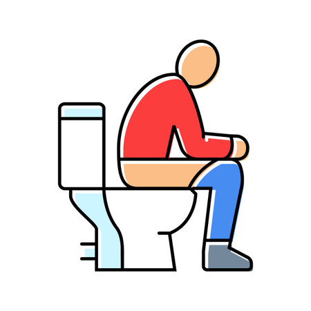bowel movement diarrhea color icon vector illustrationのイラスト素材