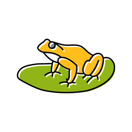 frog lily pad pet home color icon vector illustrationのイラスト素材