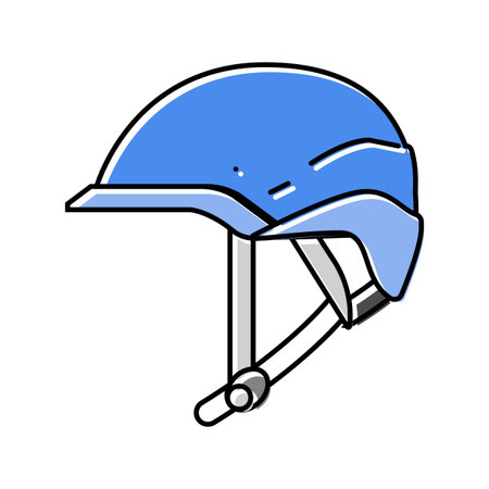 helmet for whitewater trips color icon vector illustrationのイラスト素材