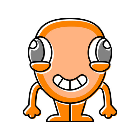 monster big eyes cute color icon vector illustrationのイラスト素材