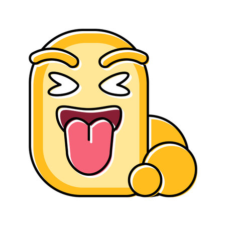 big tongue cute monster color icon vector illustrationのイラスト素材