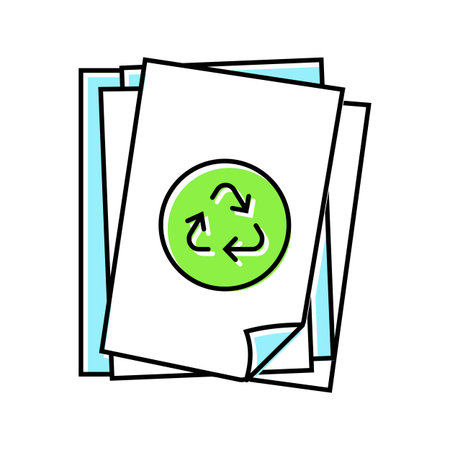 paper recycle eco conscious color icon vector illustrationのイラスト素材