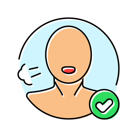check for breathing color icon vector illustrationのイラスト素材