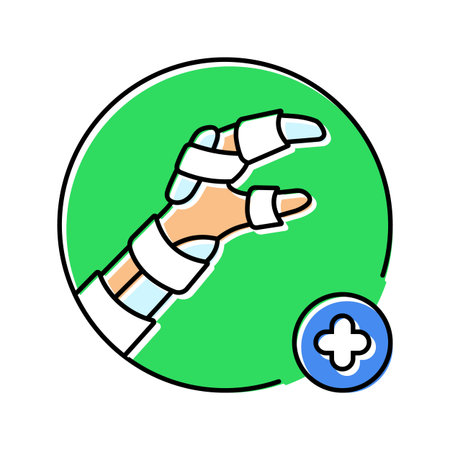 splinting limb first aid color icon vector illustrationのイラスト素材
