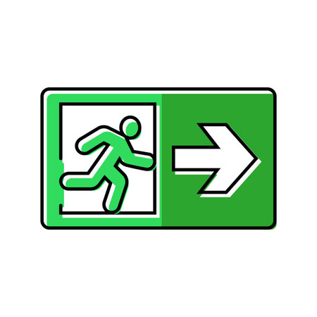 emergency exit information color icon vector illustrationのイラスト素材