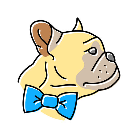 bowtie dog competition show color icon vector illustrationのイラスト素材