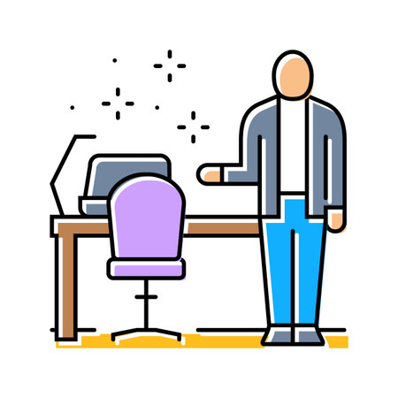 workplace hygiene employee health color icon vector illustrationのイラスト素材