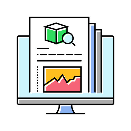 research report development color icon vector illustrationのイラスト素材