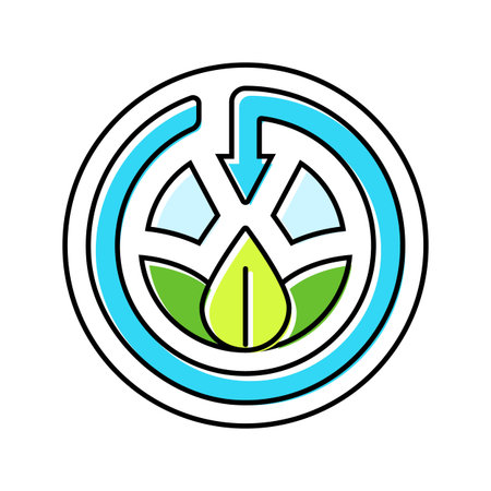 certified organic color icon vector illustrationのイラスト素材