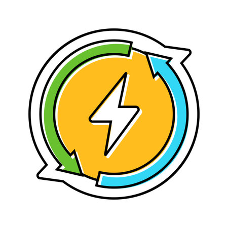 energy efficient color icon vector illustration