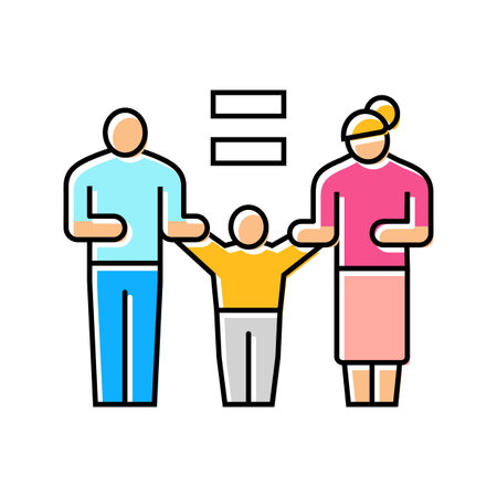 mother father equal parenting color icon vector illustrationのイラスト素材