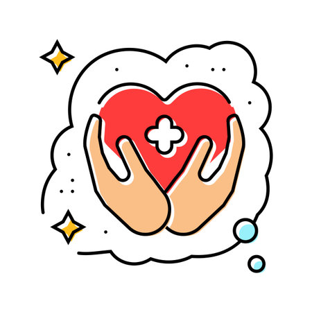 starting charity dream color icon vector illustrationのイラスト素材