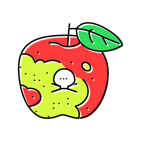 pesticide residue fruit color icon vector illustrationのイラスト素材