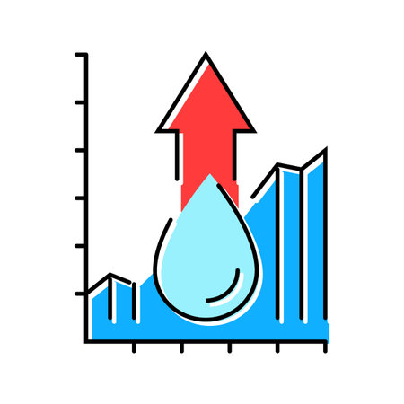 water consumption rise color icon vector illustrationのイラスト素材