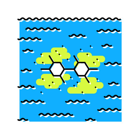 river sediments pcb particles color icon vector illustration