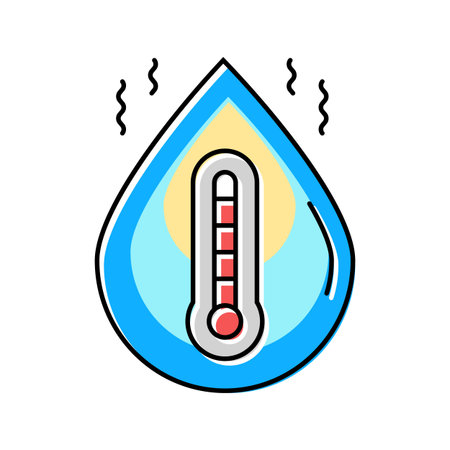 water temperature increase color icon vector illustrationのイラスト素材