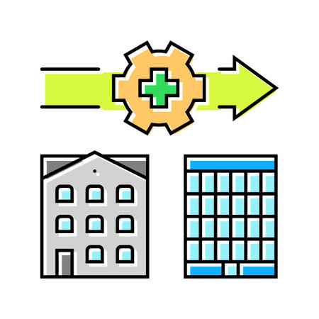 gentrification urbanization color icon vector illustrationのイラスト素材