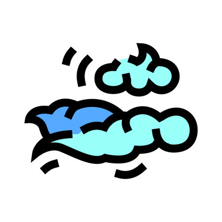 Clouds moving in wind presenting weather forecast symbolのイラスト素材