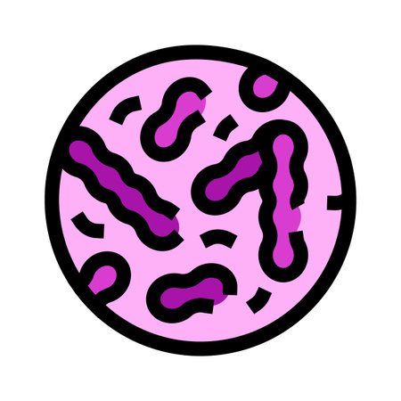 Petri dish cultivating bacteria and microorganisms for scientific researchのイラスト素材