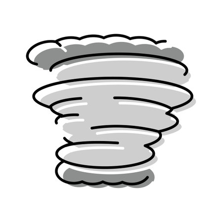 Swirling natural disaster tornado presenting weather icon conceptのイラスト素材