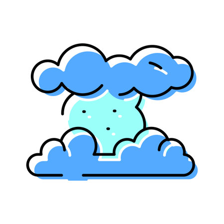 Weather forecast symbol showing clouds and mist conditionsのイラスト素材