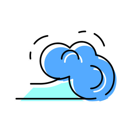 Dust cloud blowing with strong wind line drawingのイラスト素材