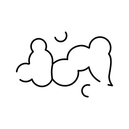Abstract minimalist line art drawing of cloudsのイラスト素材
