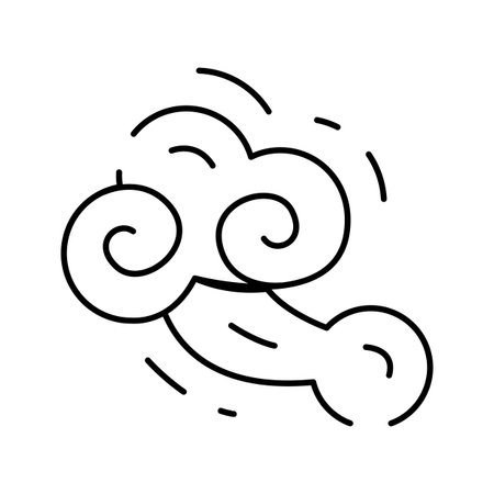 Blowing wind cloud weather forecast line iconのイラスト素材