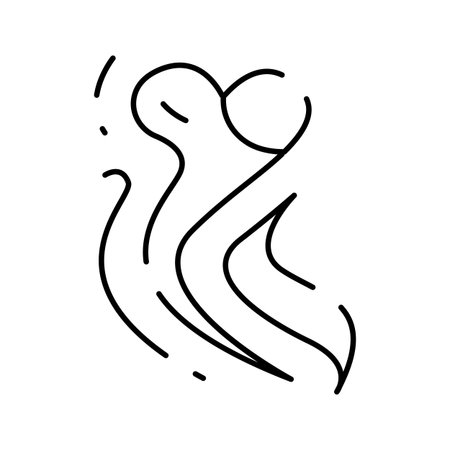 Abstract line art couple embracing love and intimacyのイラスト素材