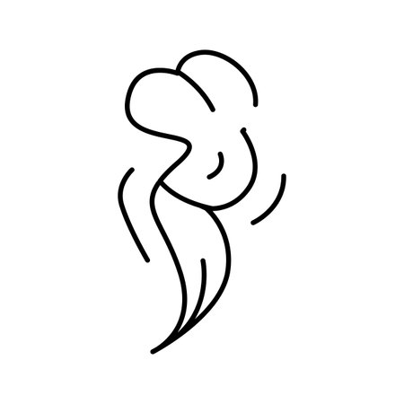 Abstract line art drawing of female body silhouetteのイラスト素材