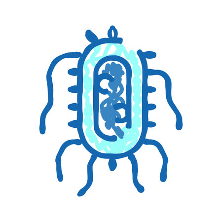 Microorganism bacterium cell icon illustrating biology and microbiologyのイラスト素材