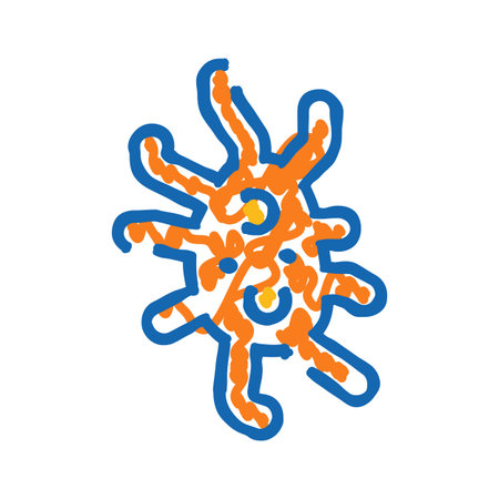 Cartoon microorganism virus or bacteria cell illustrationのイラスト素材
