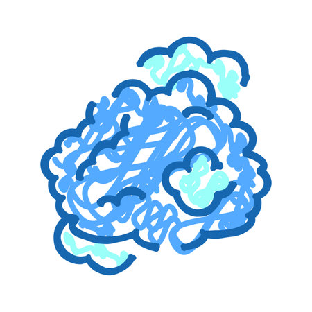 Abstract scribbled thought cloud representing confusion and ideasのイラスト素材