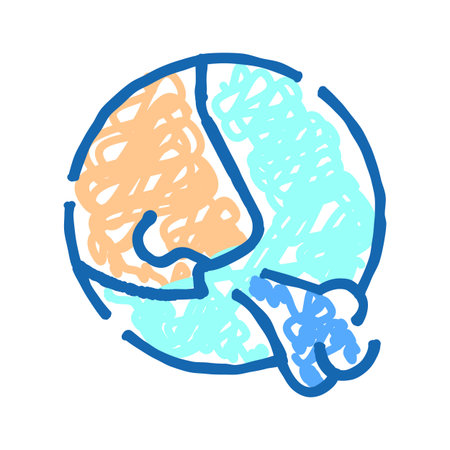 Scribble drawing representing pollution and climate change on earthのイラスト素材