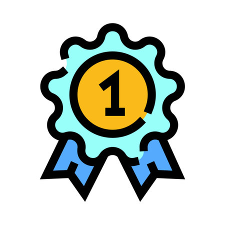Blue ribbon first place award medal winner iconのイラスト素材