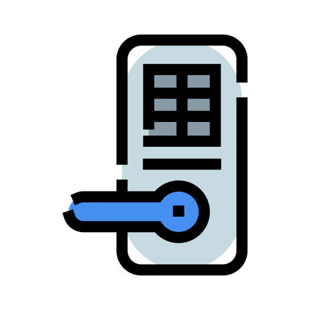 Smart digital door lock with keypad access securityのイラスト素材