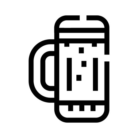 Beer mug line art icon representing alcohol beverageのイラスト素材