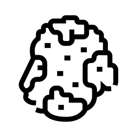 Chocolate chip cookie vector outline icon representing dessert snackのイラスト素材