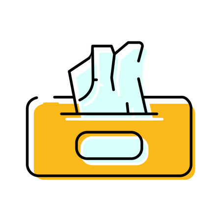 Tissue box with disposable paper wipes for hygieneのイラスト素材