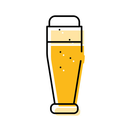 Beer glass with foam and bubbles illustrationのイラスト素材