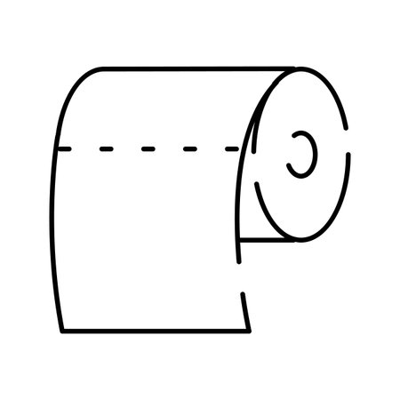 Toilet paper roll line icon for bathroom hygieneのイラスト素材